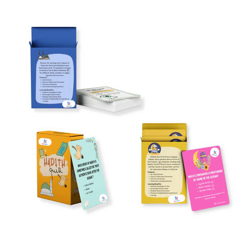 MUHAMMAD ﷺ QUIZ BUNDLE SEERAH, HADITH, SAHABAH & SAHABIYAT QUIZ CARDS ISLAM KNOWLEDGE FOR YOUNG KIDZ