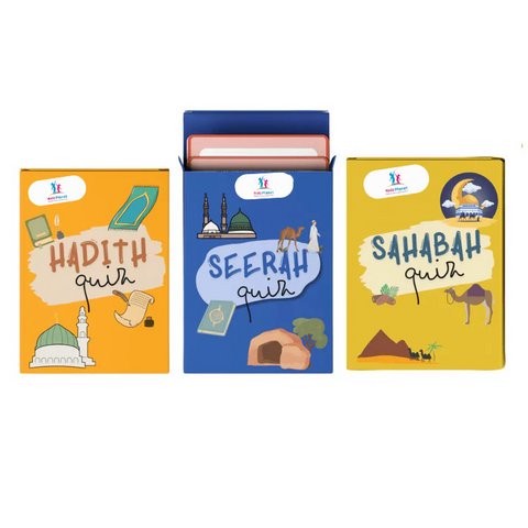 MUHAMMAD ﷺ QUIZ BUNDLE SEERAH, HADITH, SAHABAH & SAHABIYAT QUIZ CARDS ISLAM KNOWLEDGE FOR YOUNG KIDZ